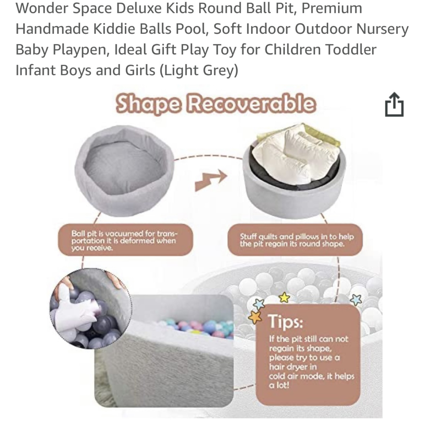 Grey round ball pit