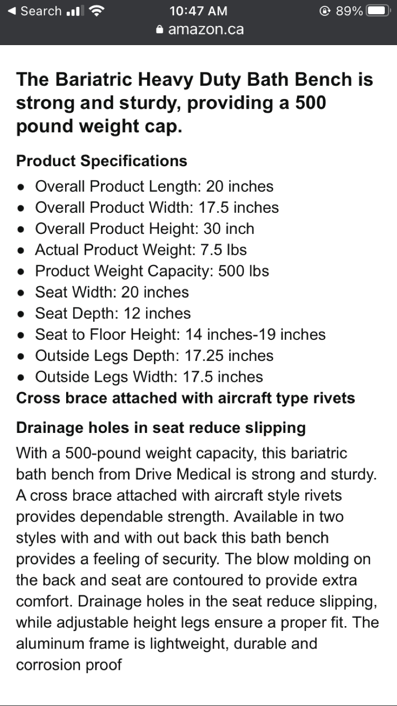 Brand new in box Deluxe shower chair with back image indicator(2)