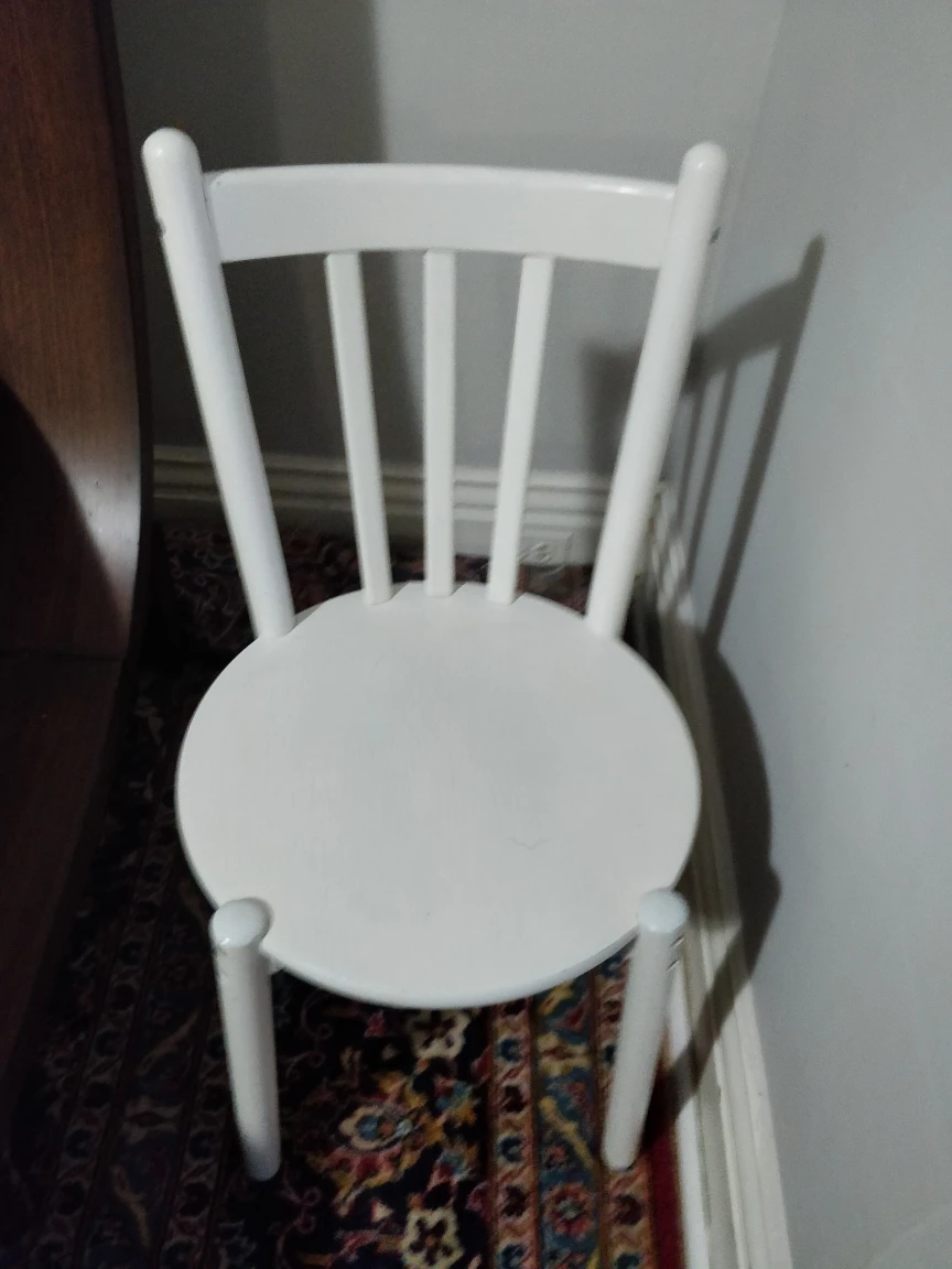 Single White Wooden Chair - photo 2