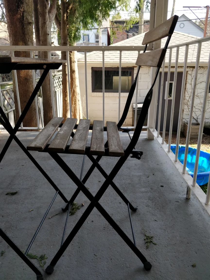 Ikea wooden metal patio set - photo 3