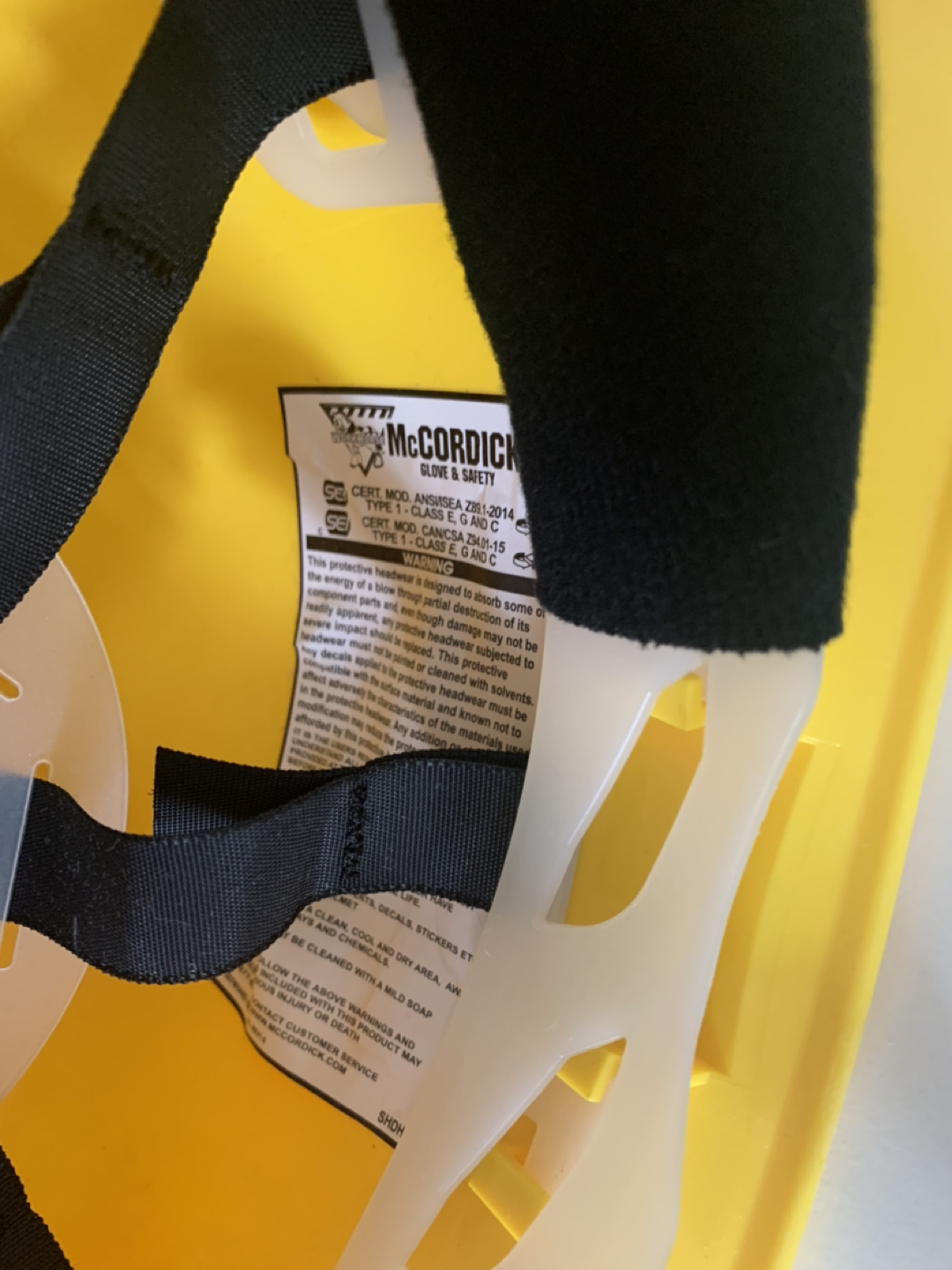 McCordick, Yellow Safety Helmet. Used 1 time only. - photo 3