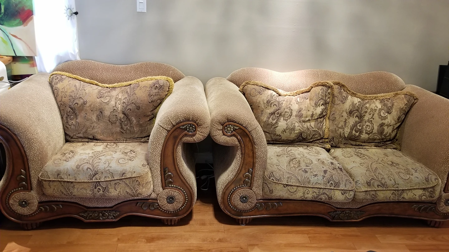 FREE! Sofa. Set of Two. One Love Seat & One Armchair thumbnail