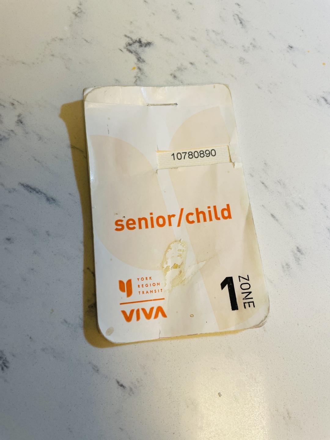 VIVA BUS and YRT TICKET of 8 (1 Zone)
