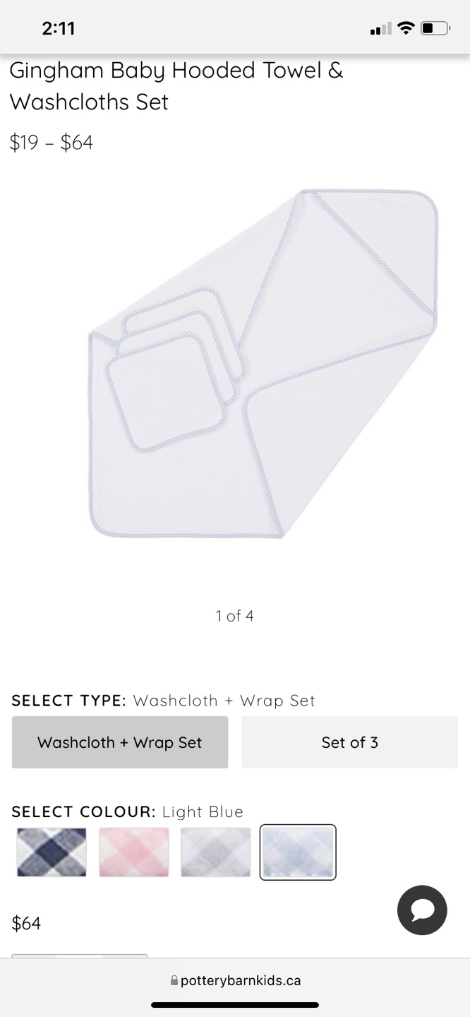 Pottery Barn Kids Baby Hooded Bath Towel & Washcloths BNWT - photo 2