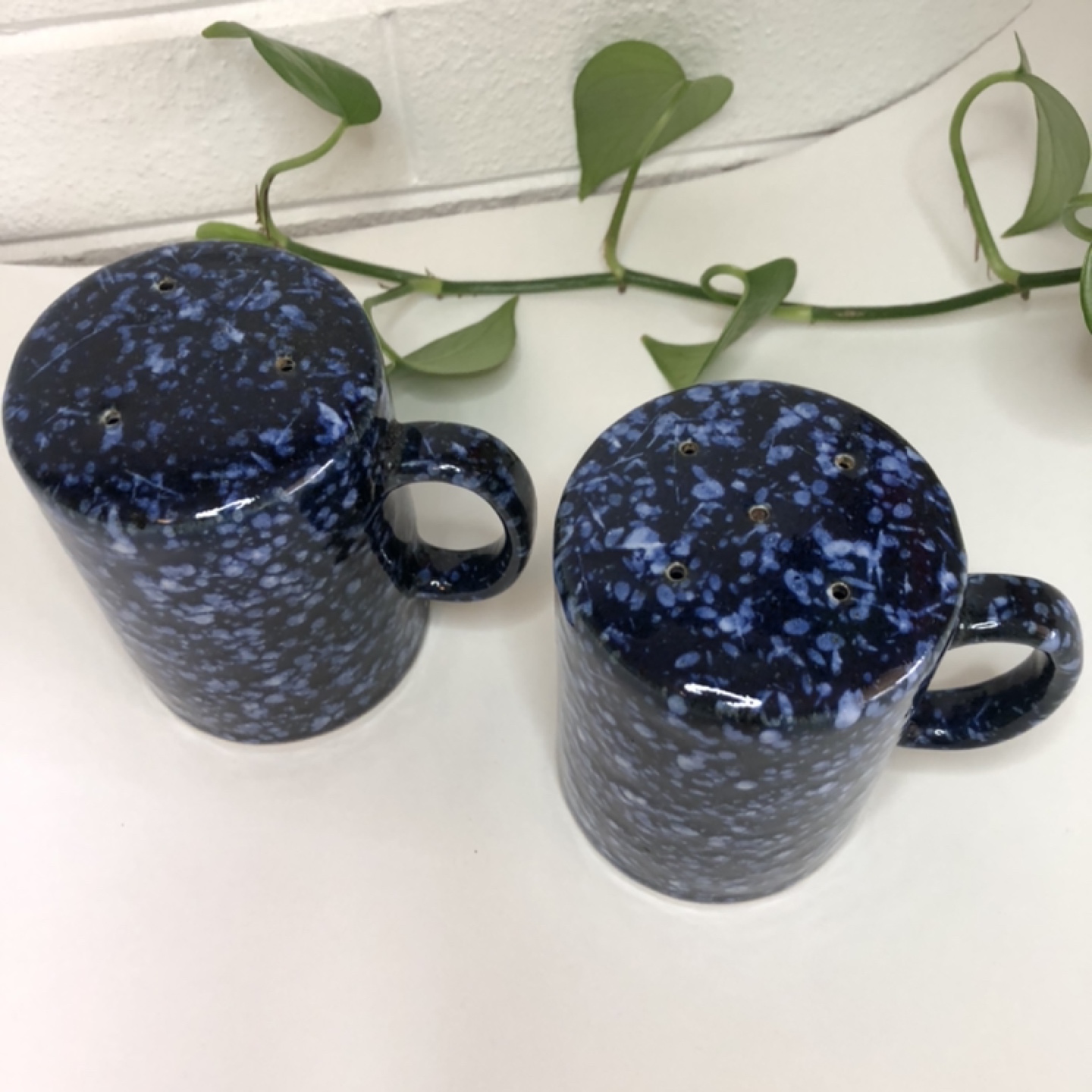 Vintage Blue Speckled Salt & Pepper Shakers - photo 2