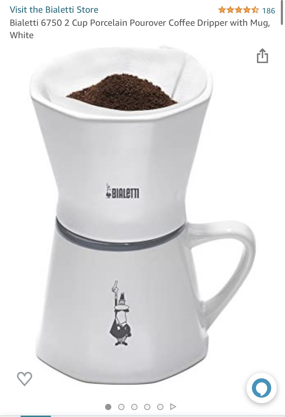 Bialetti Porcelain pourover coffee dripper with mug - photo 5