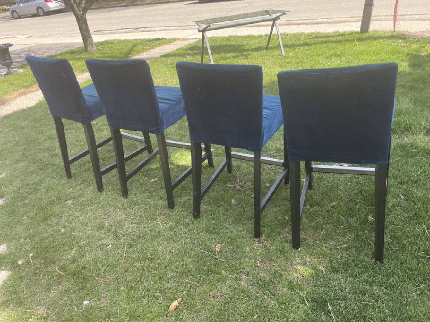 4 royal blue bar chairs/stools set - photo 4