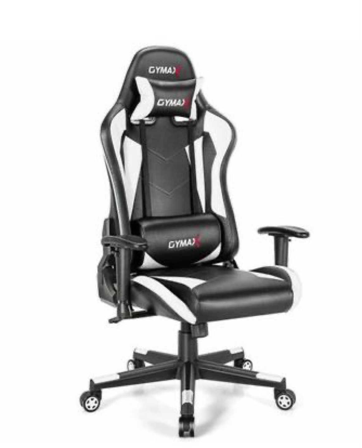 Gaming Chair Adjustable Swivel Racing Style Chair-White thumbnail