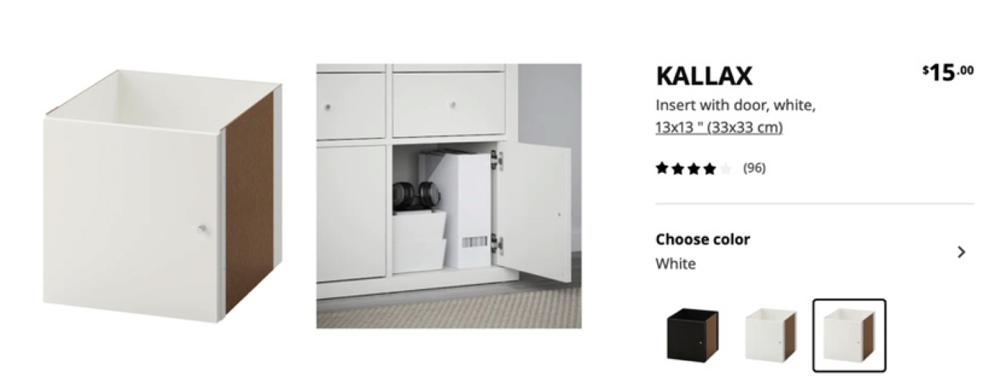 Used IKEA Kallax shelf insert door