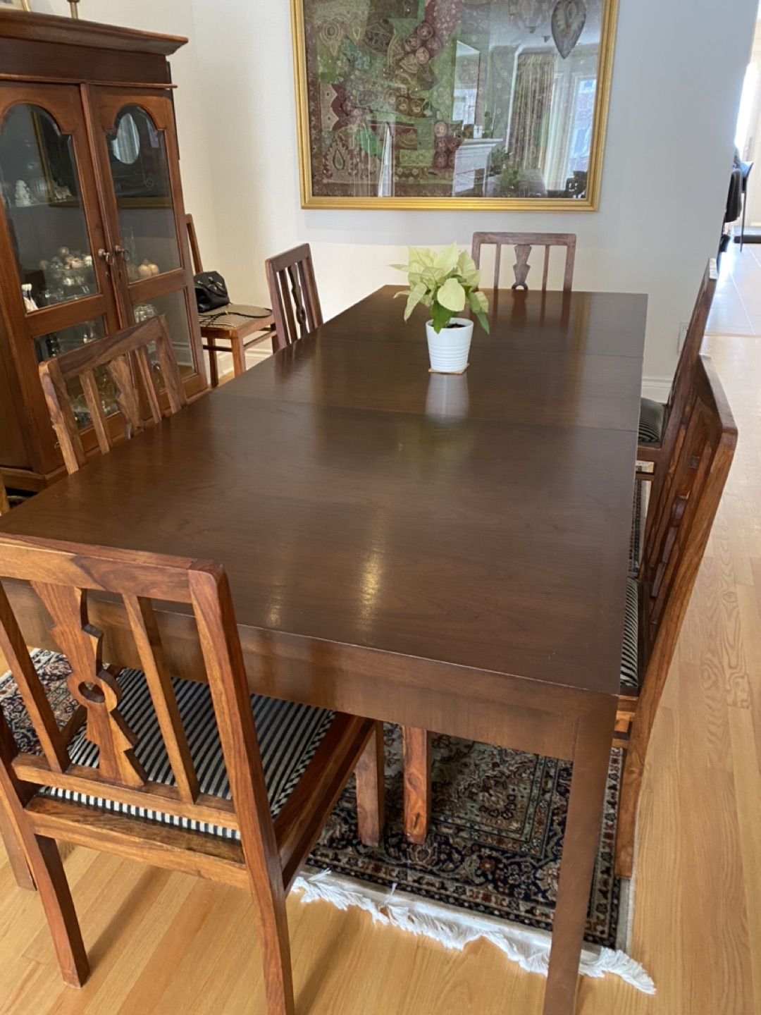 Solid wood dining table