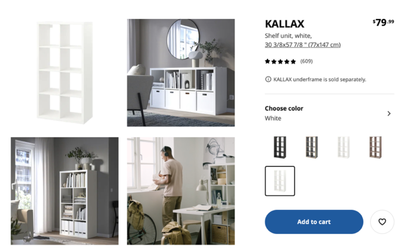 Used IKEA Kallax 2x2 shelf in mint condition 이케아 - photo 2