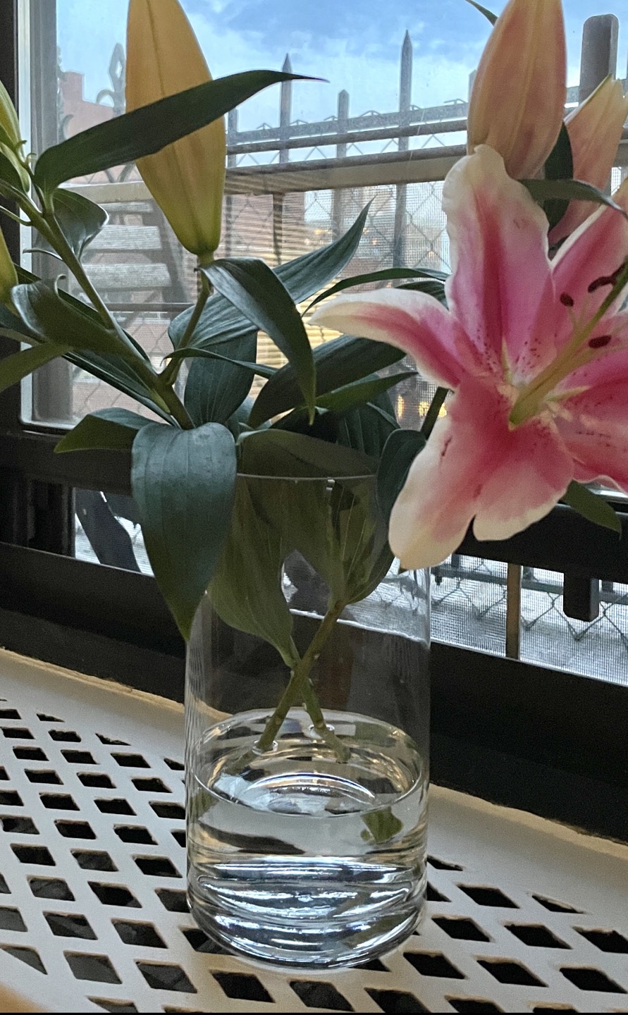 9” tall glass vase