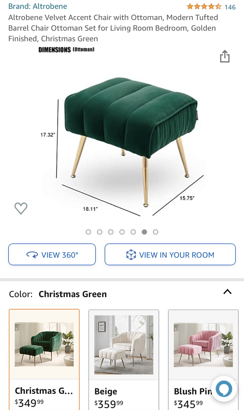 velvet sofa with ottoman - photo 3
