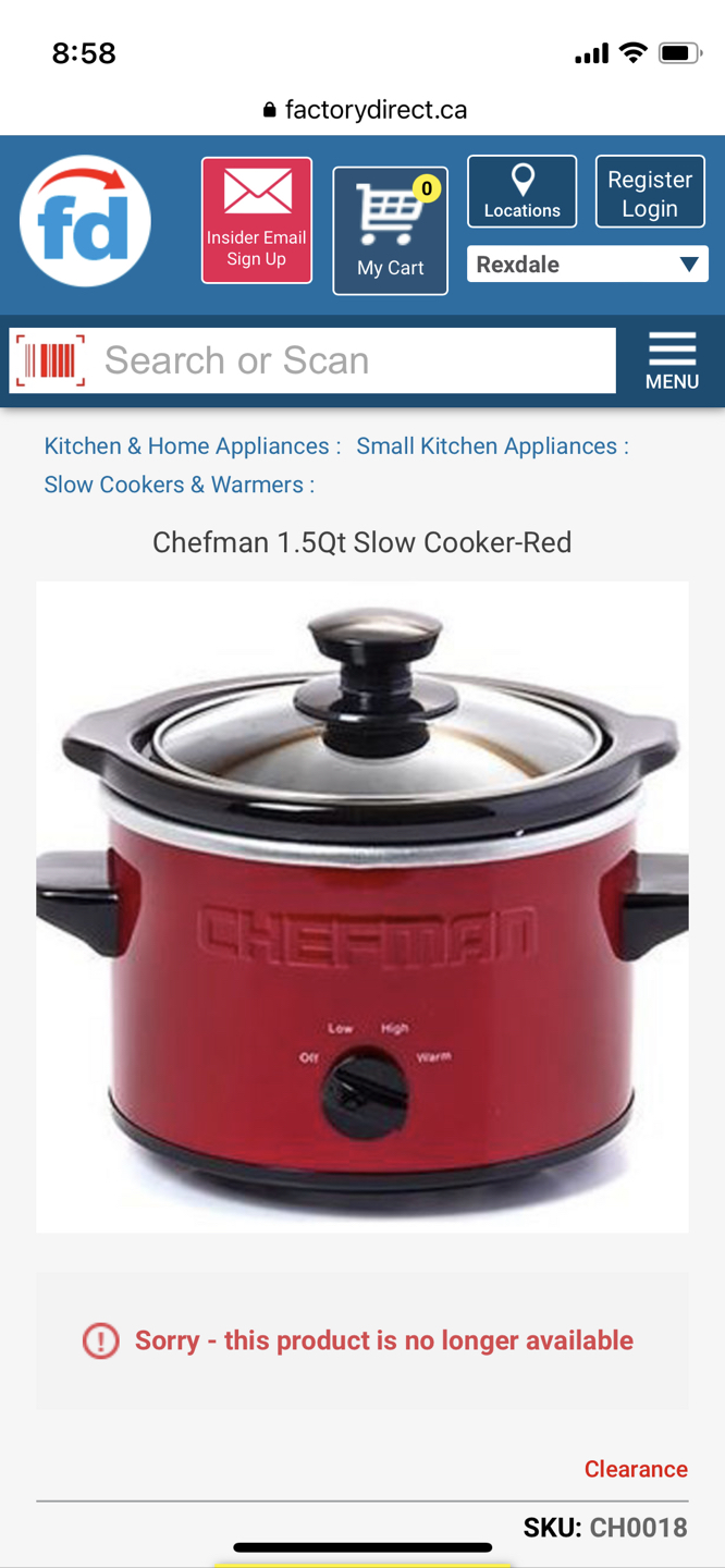 Chefman slow cooker