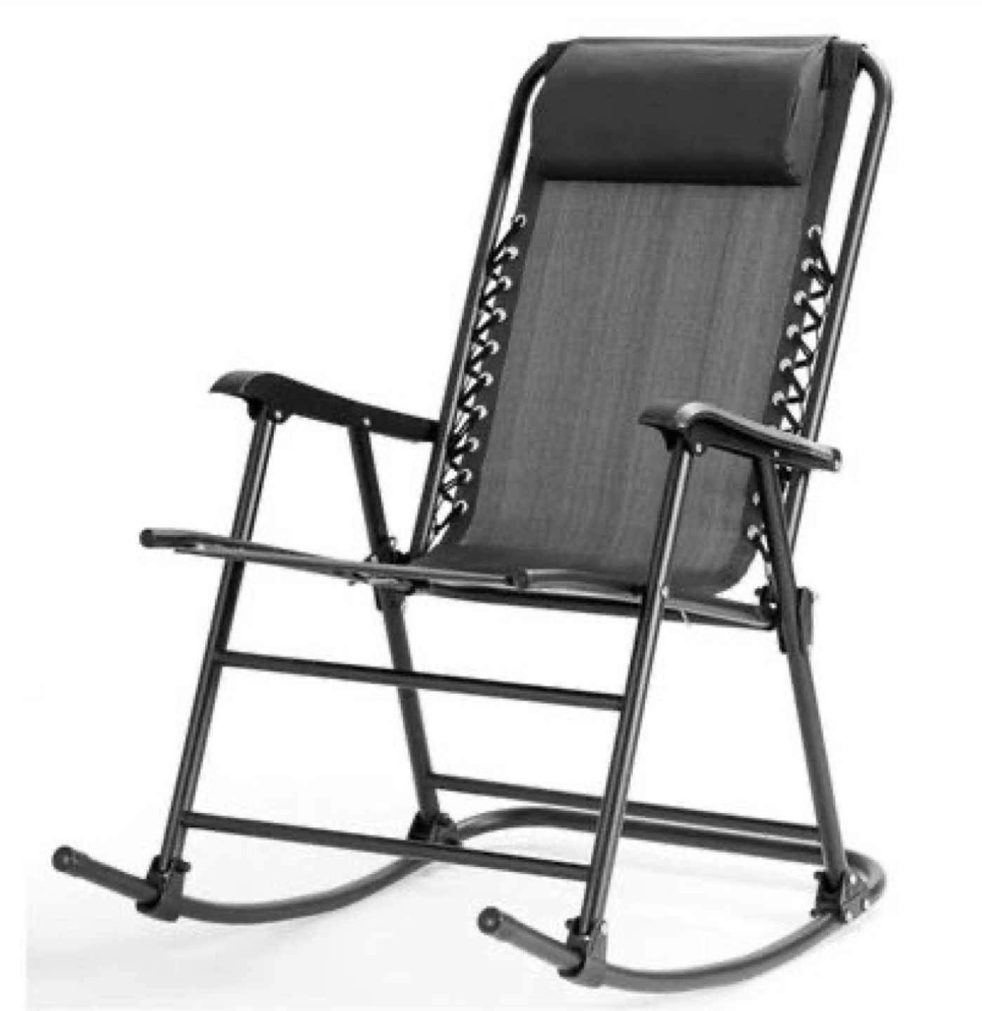 Grey Metal Folding Zero Gravity Outdoor Rocking Chair thumbnail