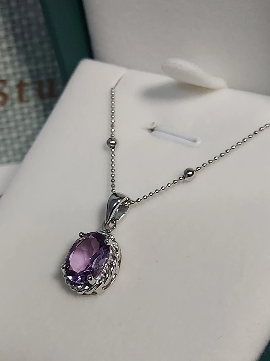 AMETHYST SOLITAIRE PENDANT NECKLACE, 925SS BRAND NEW - photo 5
