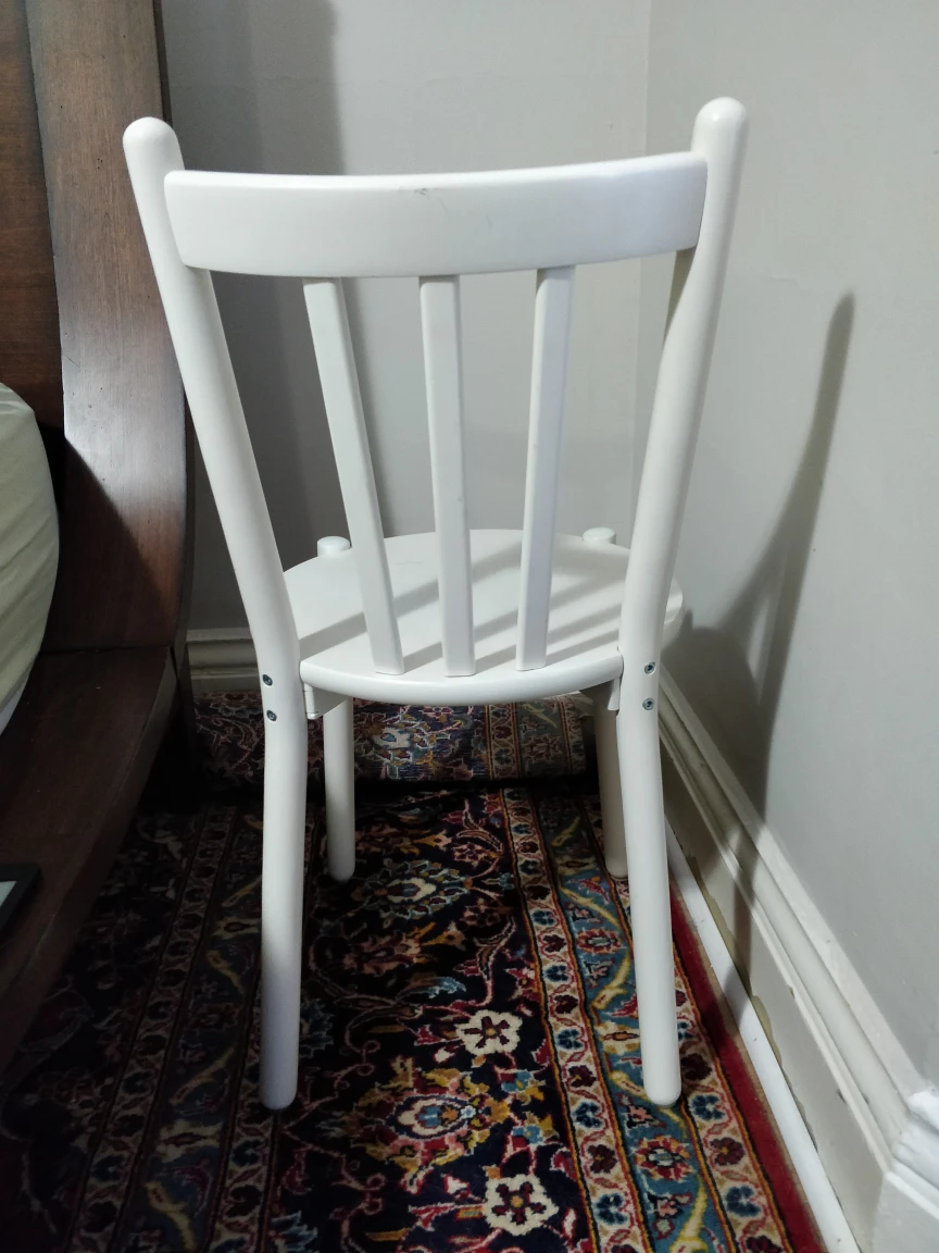 Single White Wooden Chair - photo 3