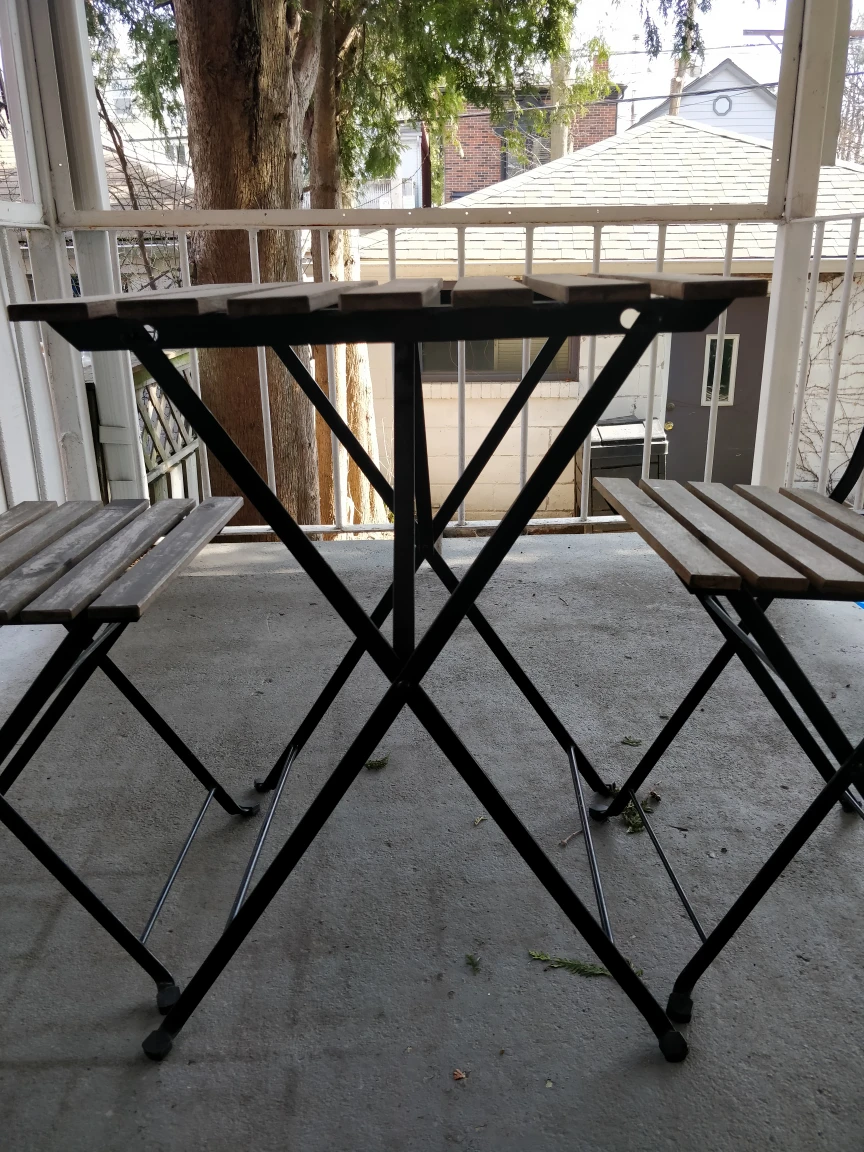 Ikea wooden metal patio set - photo 4