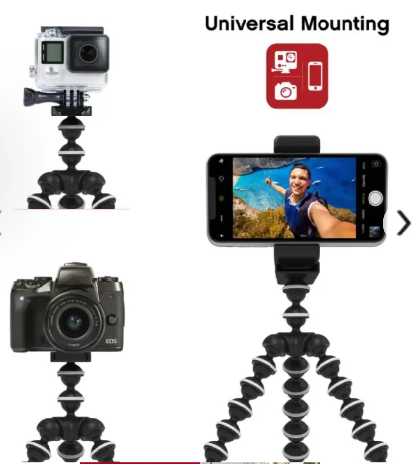 Selfie Tripod
Flexible Smartphone Holder w/ Shutter Remote image indicator(4)