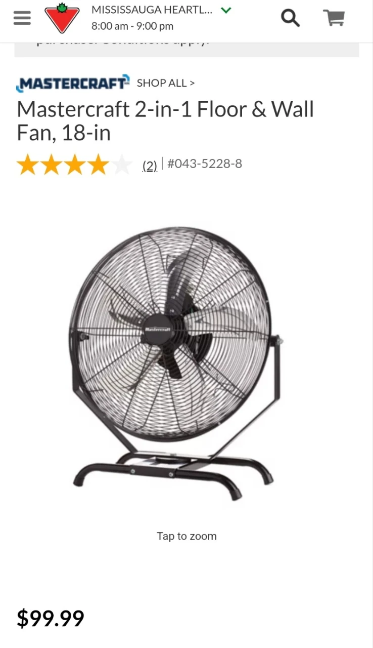 [new!] Large Heavy duty 18" Mastercraft Fan thumbnail