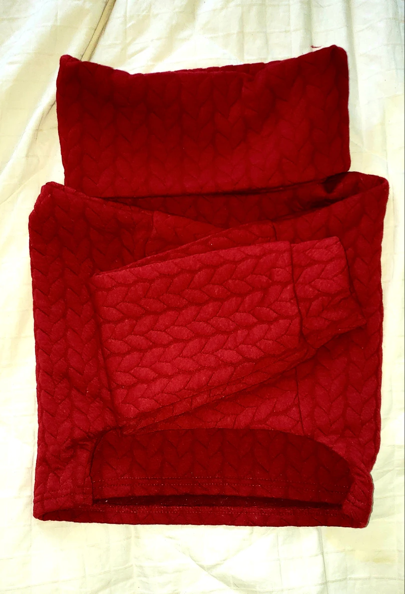 Red Knitted ladies 2 piece outfit image indicator(4)