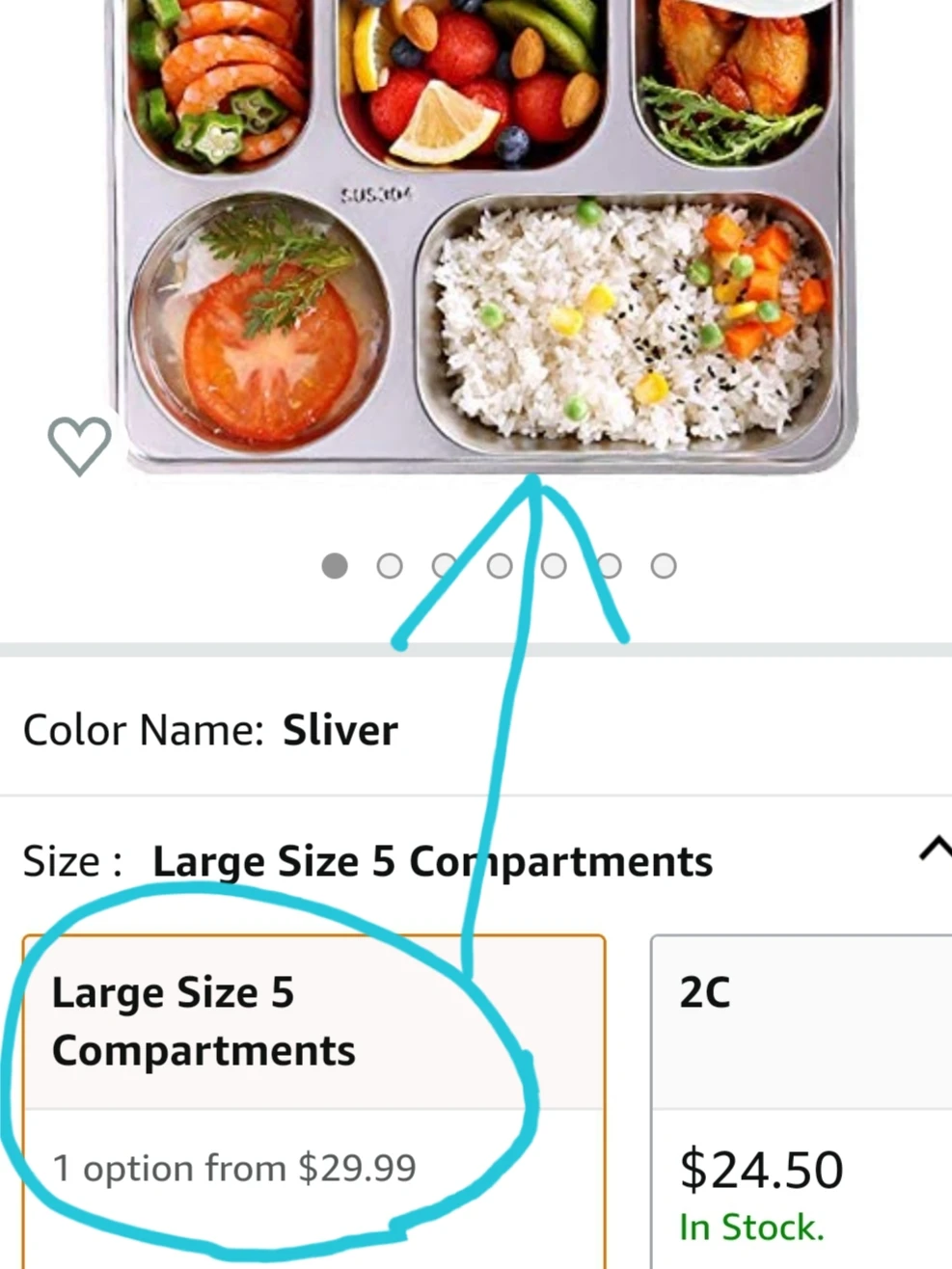 Set of 4/Stainless Steel Meal Divider/Set of Four thumbnail