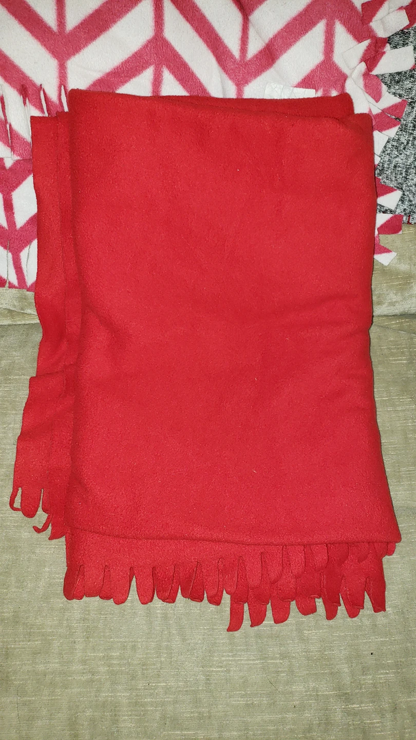 red fleece throw thumbnail