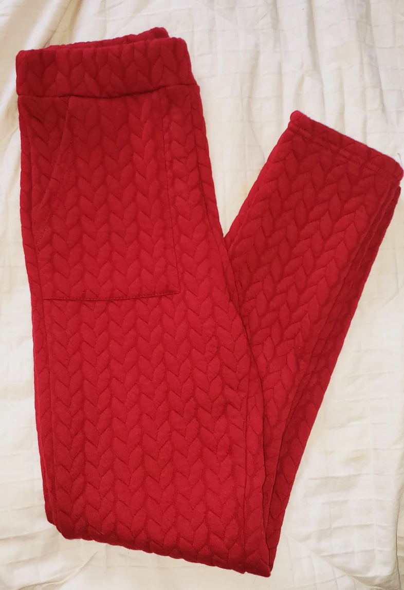 Red Knitted ladies 2 piece outfit image indicator(8)