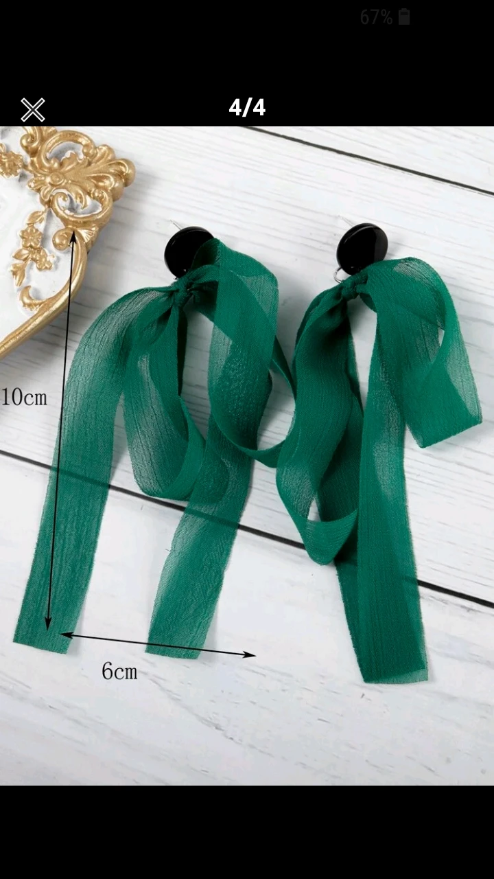 Ribbon bow drop earring - photo 2