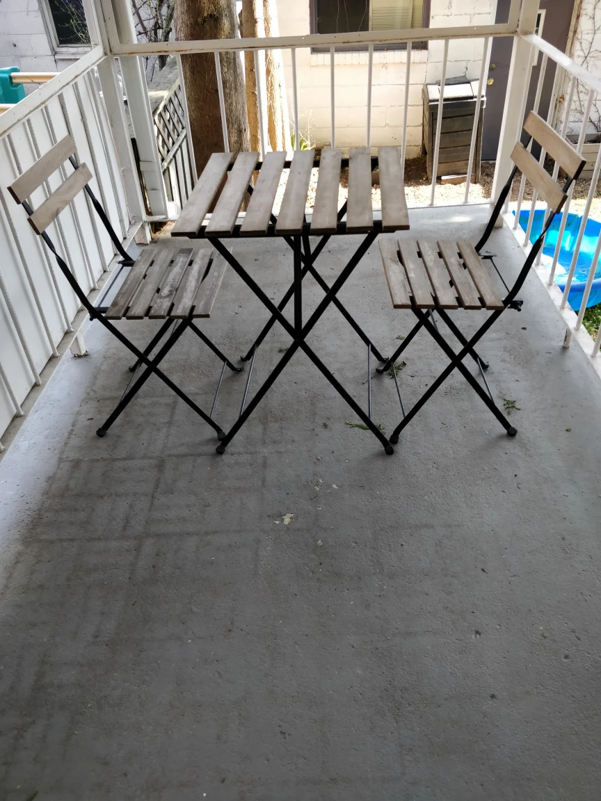 Ikea wooden metal patio set - photo 2