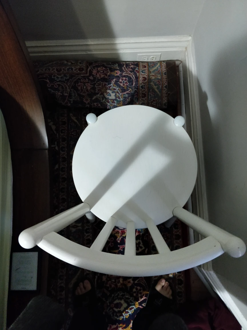 Single White Wooden Chair - photo 4