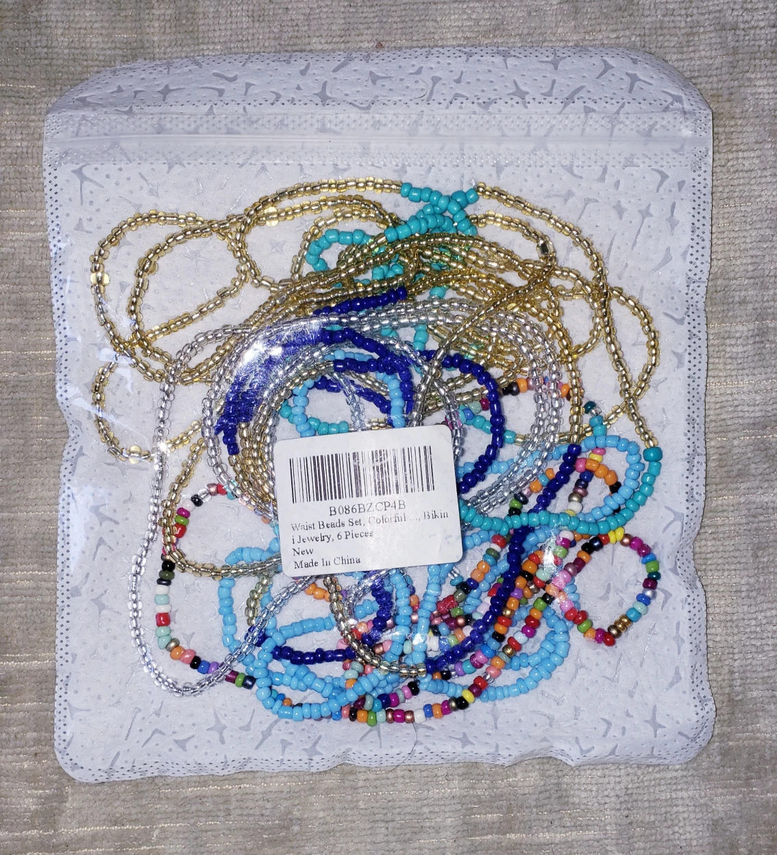 Fire Polished Seed Bead 6 piece Belly Chains image indicator(2)