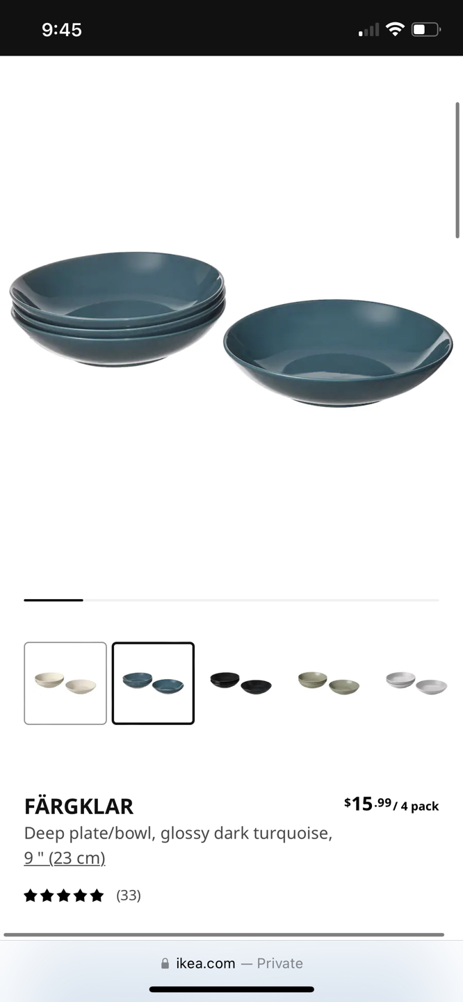 IKEA FÄRGKLAR
Deep plate/bowl, matte dark gray9 " (23 cm) - photo 2