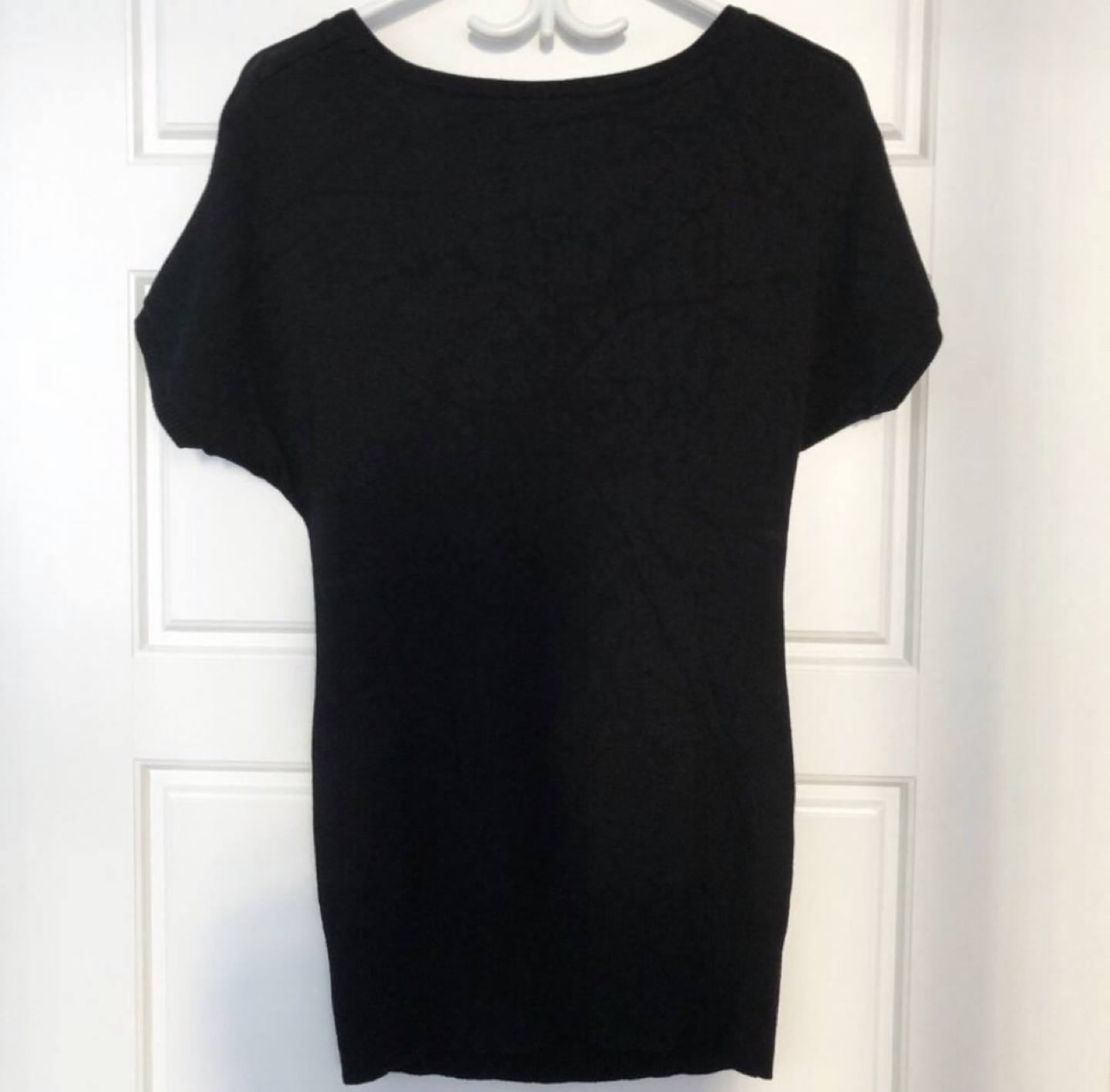 Black & Blue Stripe Knitted Short Sleeve Sweater - photo 3