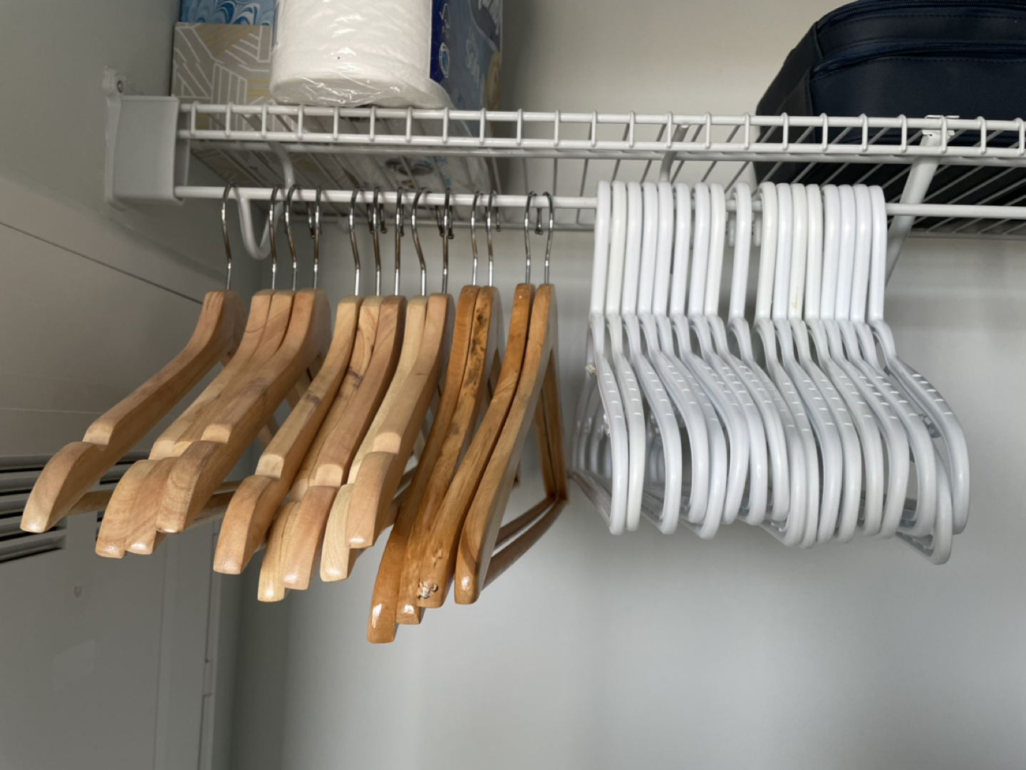 Wood Hangers - Pack of 15 & Plastic Hangers - Pack of 30