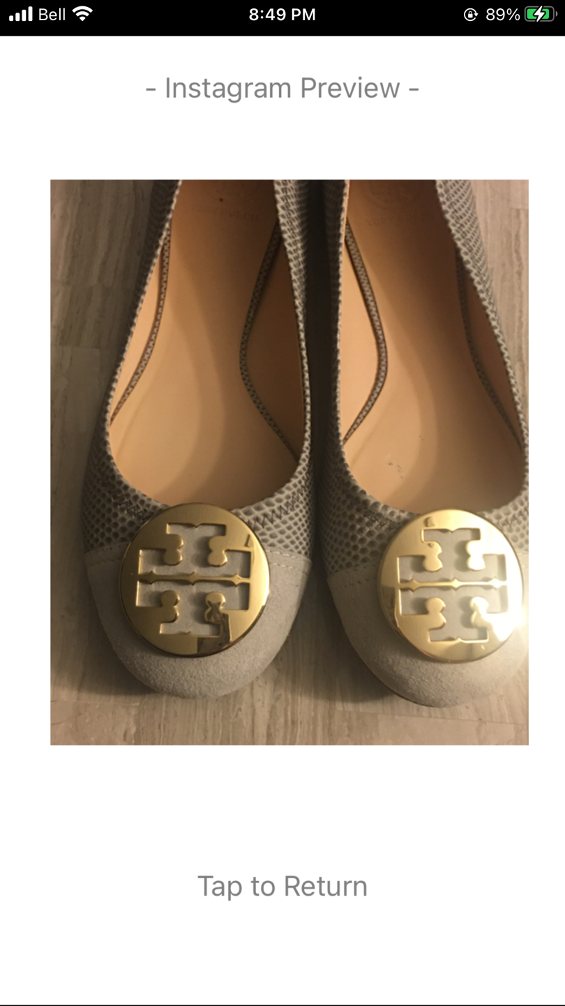 Tory Burch Two Toned Grey Snakeskin Flats - photo 5