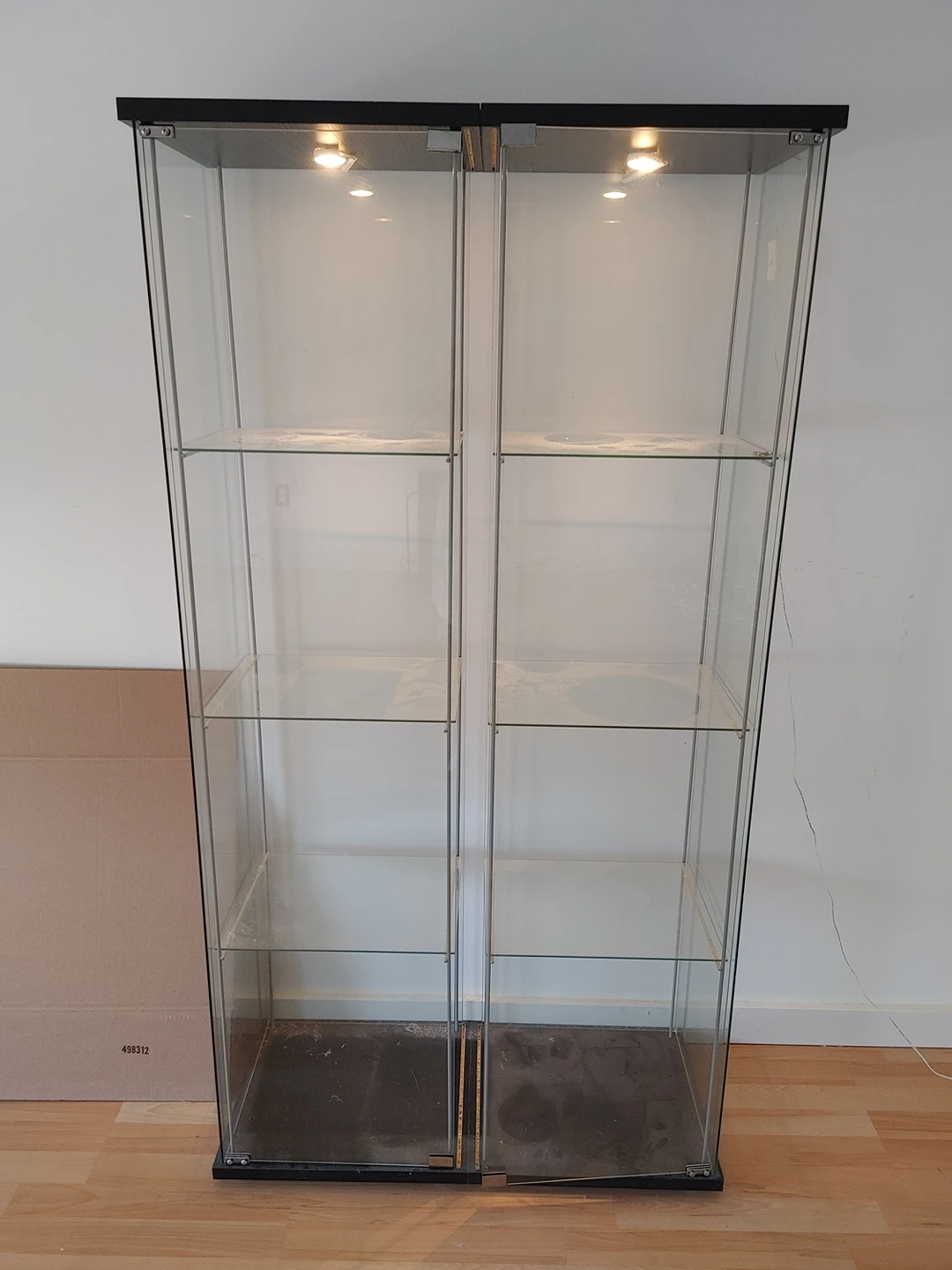 Moving sales ikea glass display cabinet Detolf thumbnail