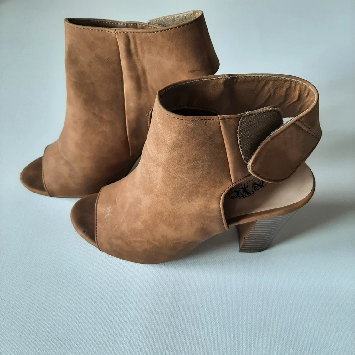 Brown Peep Toe Summer Heels thumbnail