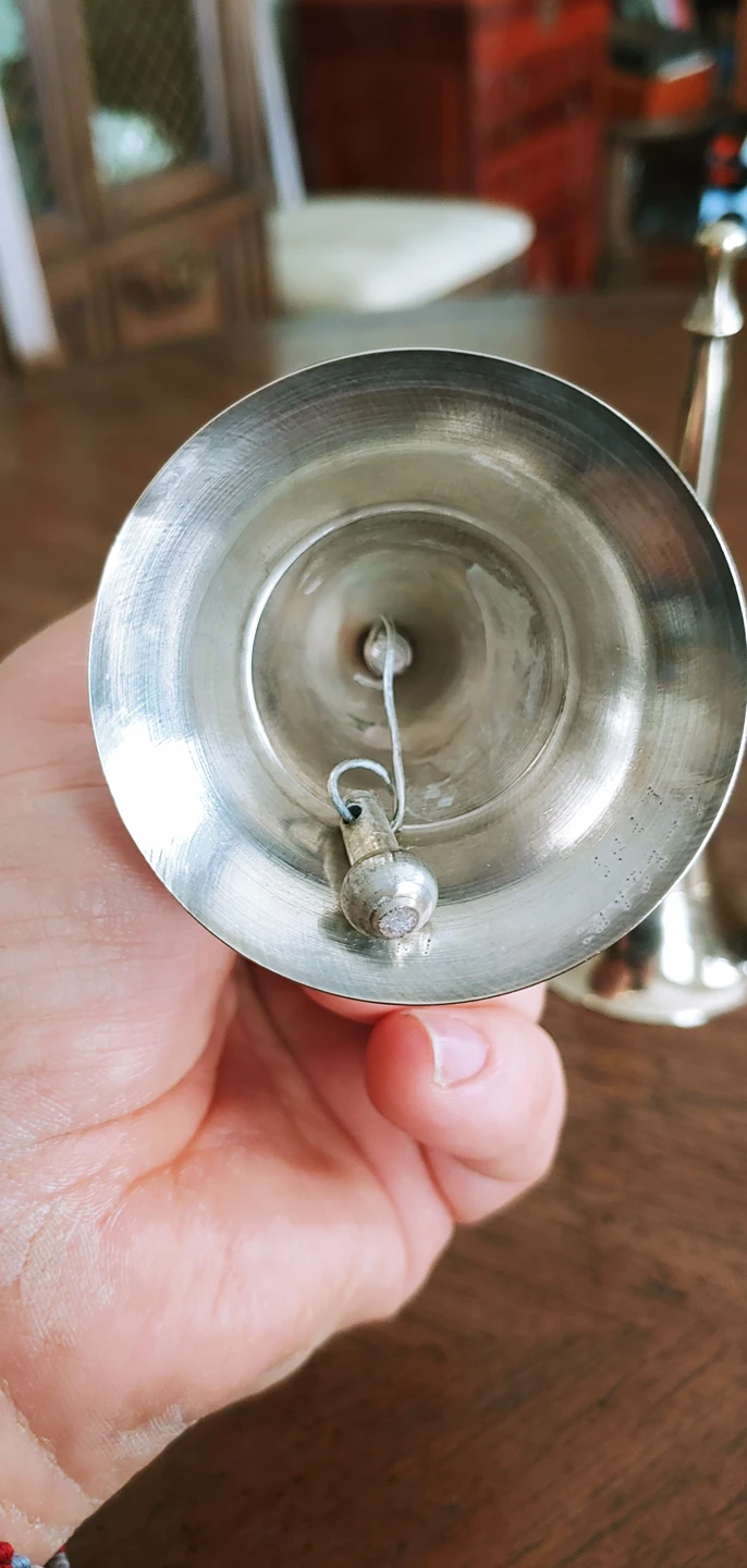 2 Long Handle Silver plated Bells - photo 3