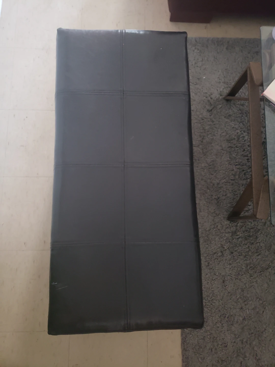Faux leather storage ottoman thumbnail