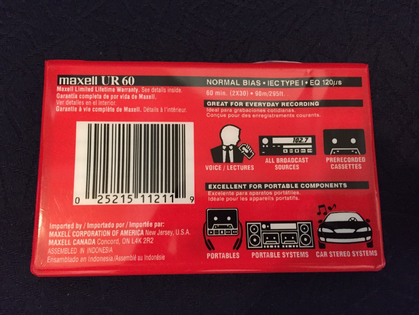 Maxell UR60 Normal Bias 60 Minutes Audio Cassettes image indicator(2)