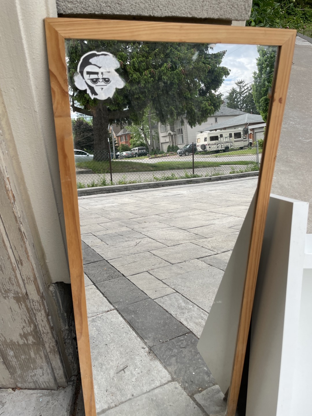 Mirror, brand new with wood frame thumbnail