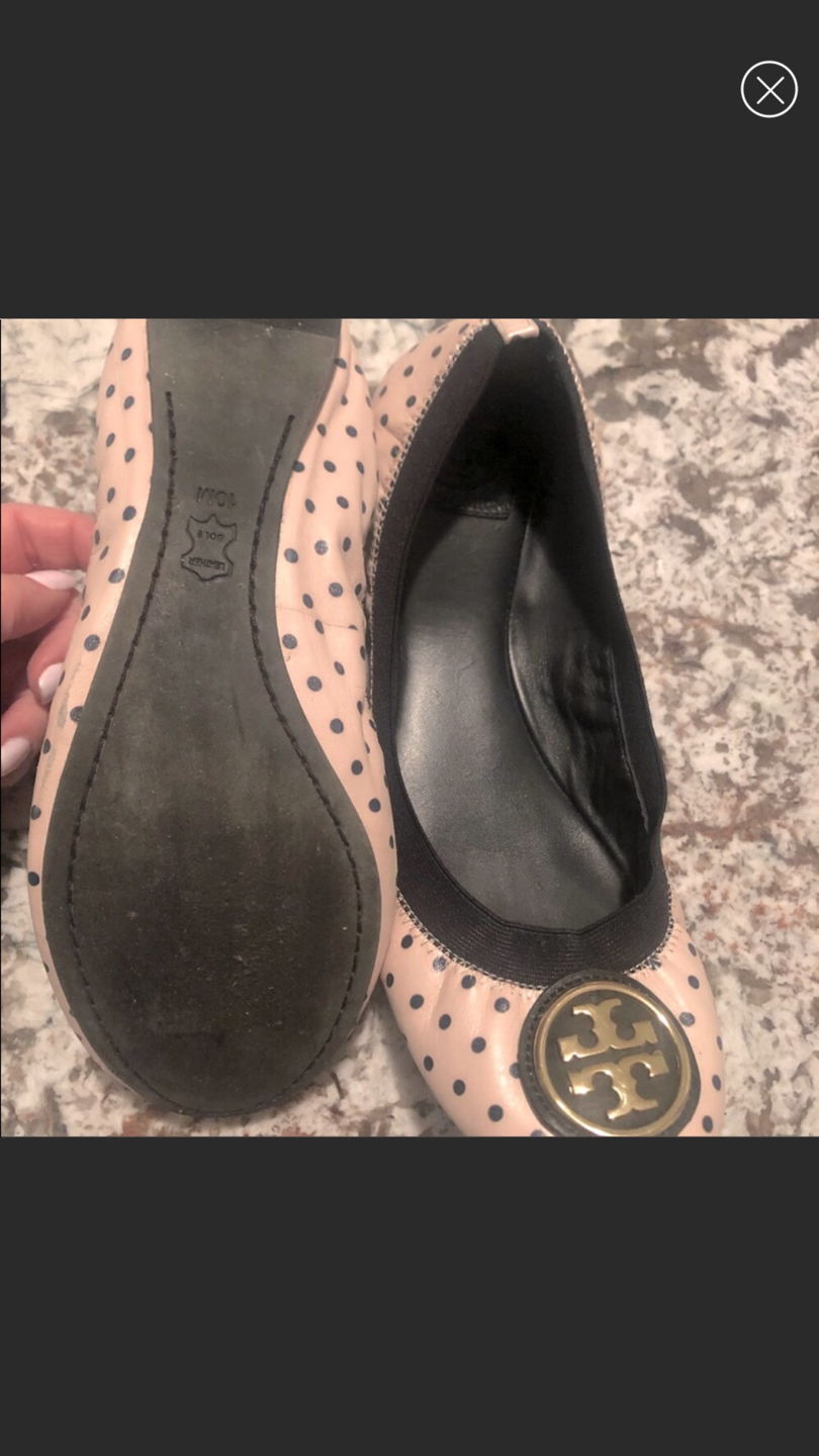 Tory Burch Caroline Pink and Black Polka Dot Flats image indicator(4)