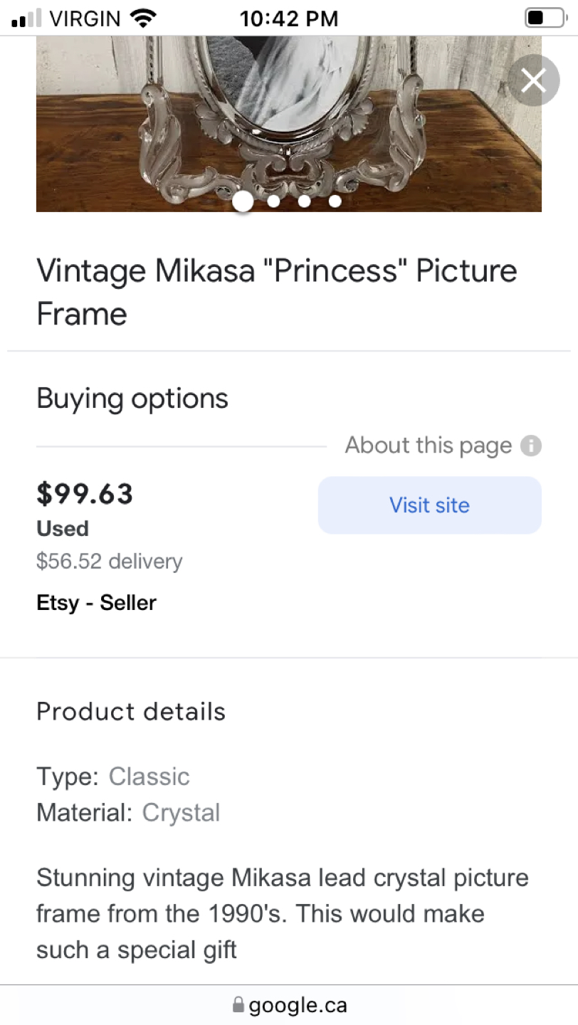 Vintage MIKASA crystal picture frame - photo 4