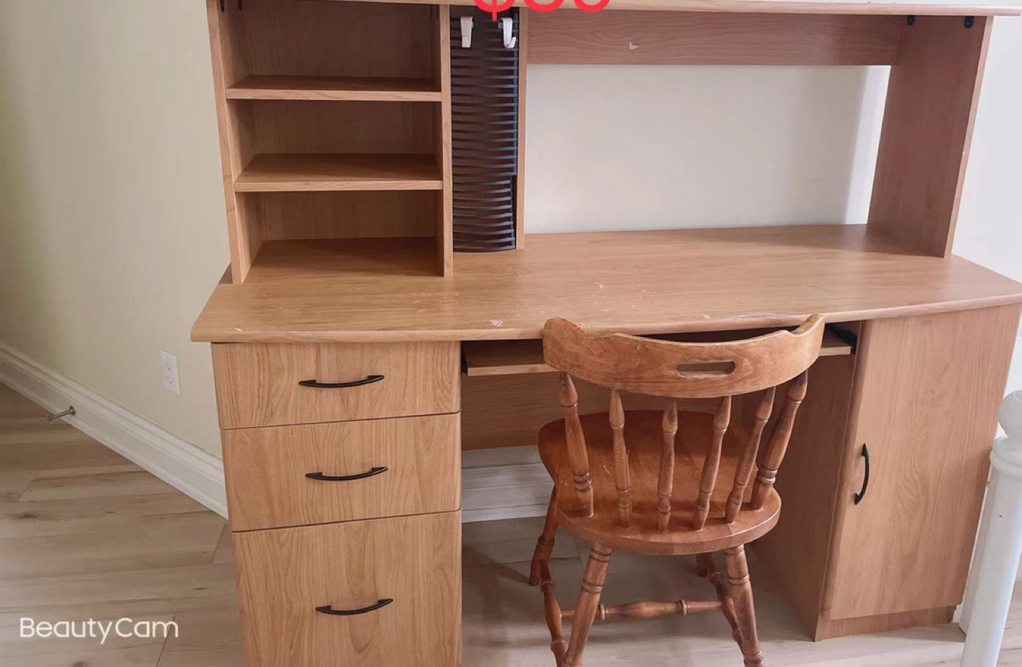 Brand new desk with book shelf and chair thumbnail