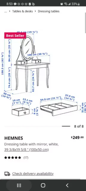 Ikea HEMNES Dressing table with Mirror - photo 2
