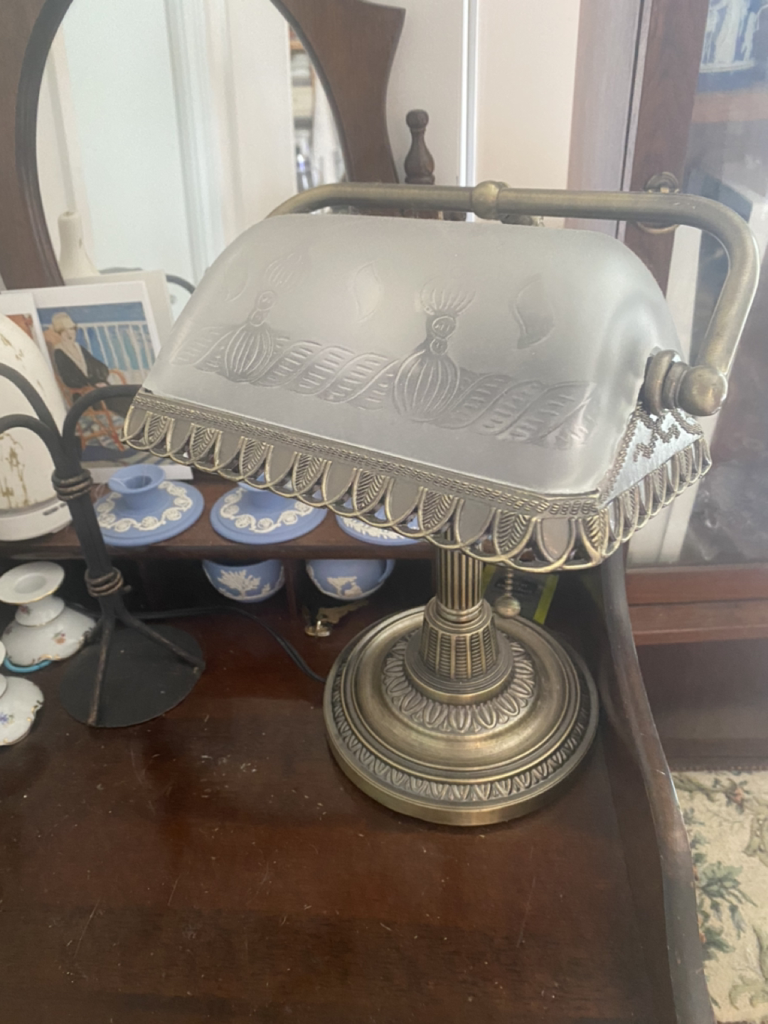 Antique bank lamp - photo 2