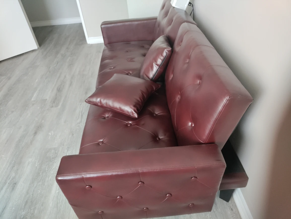 Sleeper burgundy sofa - photo 3