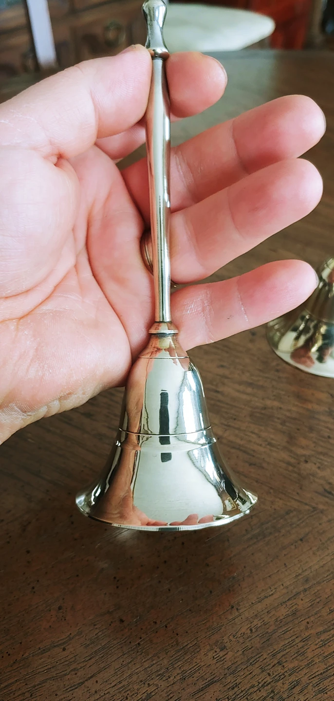 2 Long Handle Silver plated Bells - photo 2