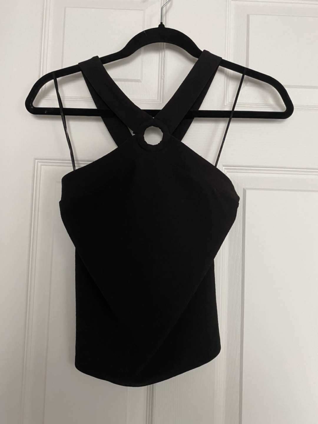 Black halter crop top thumbnail